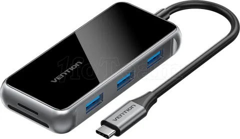 Photo de Adaptateur USB-C Vention vers 1x HDMI + 1x USB-C + 3x USB-A 0.15m (Noir