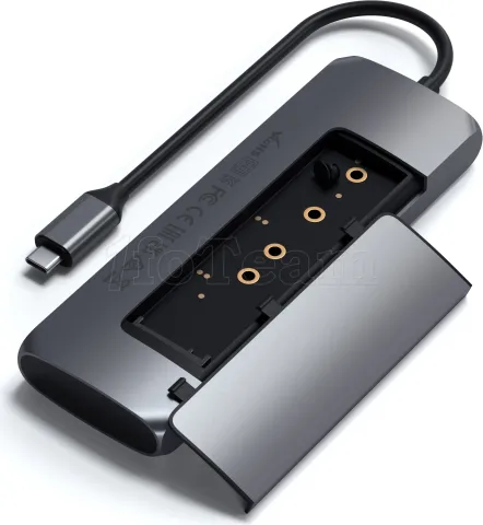 Photo de Adaptateur USB Type C Satechi Hybrid vers SSD M.2, HDMI et 3xUSB (Gris)