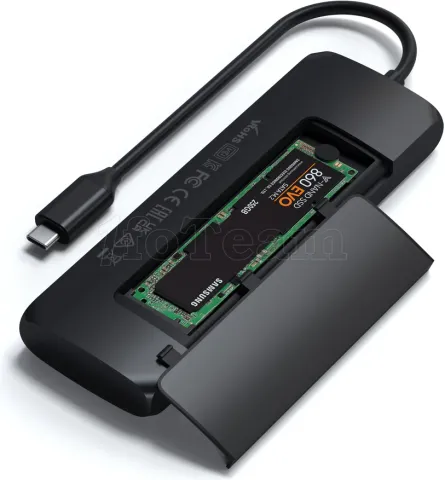 Photo de Adaptateur USB Type C Satechi Hybrid vers SSD M.2, HDMI et 3xUSB (Noir)