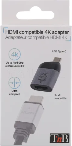 Photo de Adaptateur USB Type C T'nB iClick vers HDMI 4K Ultra HD (Argent)