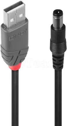 Photo de Adaptateur USB vers prise DC (2,5x5,5mm) Lindy 1,5m (Noir)