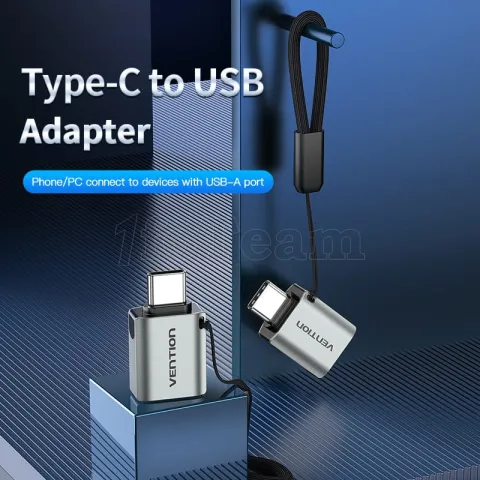 Photo de Adaptateur Vention OTG USB-C/A 3.0 (Gris)