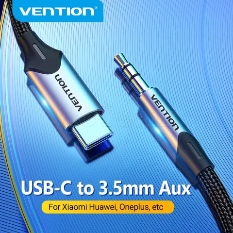 Photo de Adaptateur Vention USB-C mâle vers 3,5 mm mâle 1m (Noir)