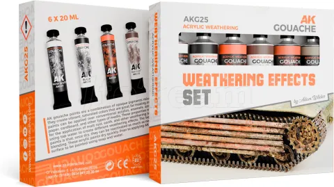Photo de Ak Interactive Gouache - Weathering Effects Set (Set de 6 Ref.)