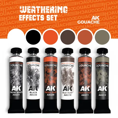 Photo de Ak Interactive Gouache - Weathering Effects Set (Set de 6 Ref.)