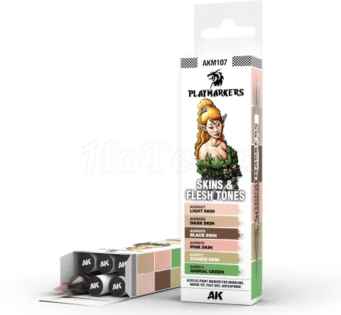 Photo de Ak Interactive - Playmarker Set Skin & Flesh (6 Markers)