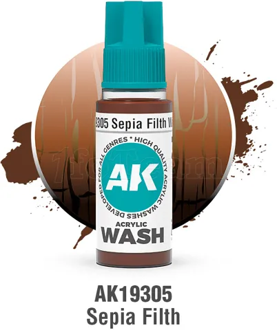 Photo de Ak Interactive Pot de Wash - Sepia Filth (18 ml)