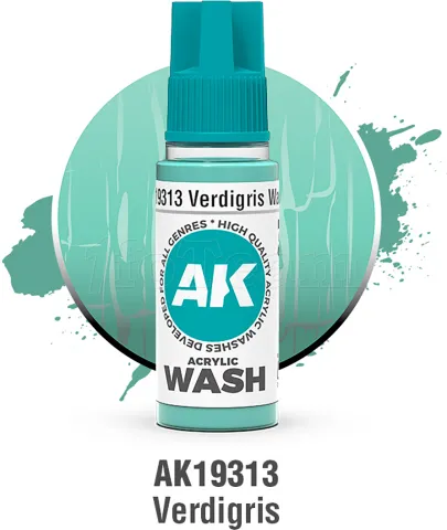 Photo de Ak Interactive Pot de Wash - Verdigris (18 ml)