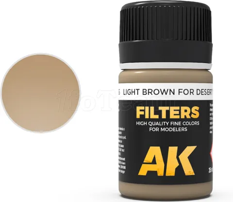Photo de Ak Interactive Pot d'Enamel Effects - Filter Afrika Korps (Light Brown for Desert Yellow) (35ml)