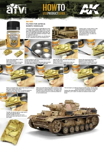 Photo de Ak Interactive Pot d'Enamel Effects - Filter Afrika Korps (Light Brown for Desert Yellow) (35ml)