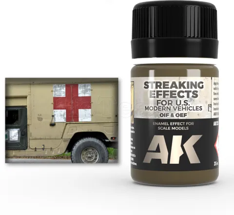 Photo de Ak Interactive Pot d'Enamel Effects - Streaking Effects For U.S. Modern Vehicles Oif & Oef (35 ml)
