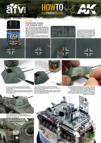 Photo de Ak Interactive Pot d'Enamel Effects - Streaking Grime for Panzer Grey Vehicles (35ml)