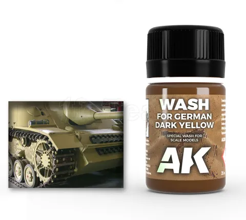 Photo de Ak Interactive Pot d'Enamel Effects - Wash for Dark Yellow Vehicles (35 ml)