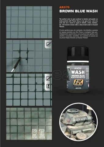 Photo de Ak Interactive Pot d'Enamel Effects - Wash For Panzer Grey Vehicles (35 ml)