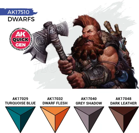 Photo de Ak Interactive Quick Gen - Dwarfs (Set 4 Refs)