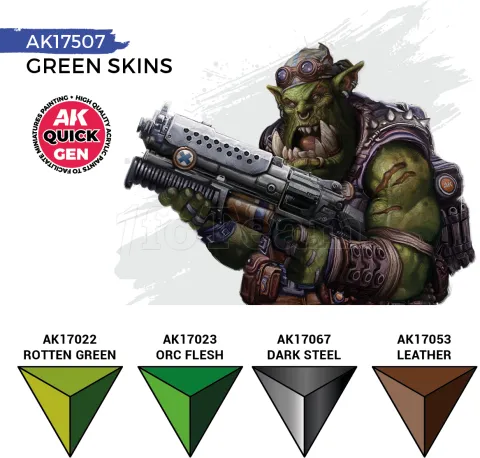 Photo de Ak Interactive Quick Gen - Green Skins (Set 4 Refs)