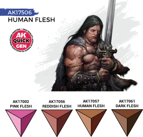 Photo de Ak Interactive Quick Gen - Human Flesh (Set 4 Refs)