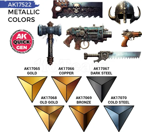 Photo de Ak Interactive Quick Gen - Metallics (Set 6 Refs)