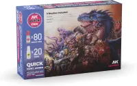 Photo de Ak Interactive Quick Gen - Quick Paint Set (Set 100 Refs (80 Quick Gen + 20 Acrylic) + 3 Brush)