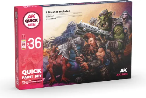 Photo de Ak Interactive Quick Gen - Quick Paint Set (Set 36 Refs + 2 Brush)