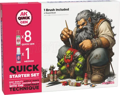 Photo de Ak Interactive Quick Gen - Quick Starter (Set 9 Refs + 1 Brush)