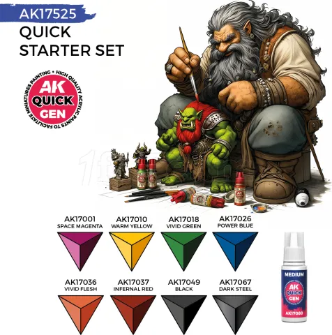 Photo de Ak Interactive Quick Gen - Quick Starter (Set 9 Refs + 1 Brush)