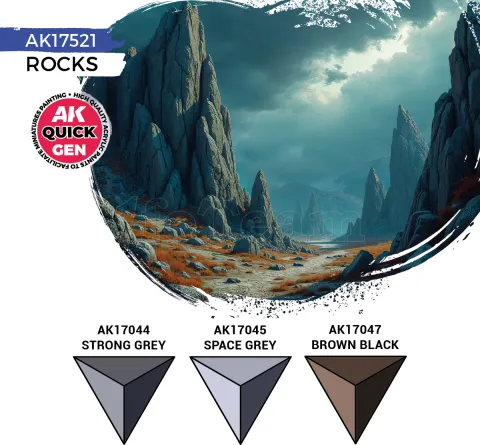 Photo de Ak Interactive Quick Gen - Rocks (Set 3 Refs)
