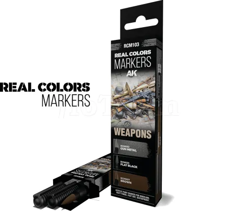 Photo de Ak Interactive - Real Colors Marker Set Weapons (3 Markers)