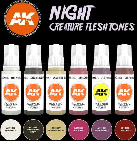 Photo de Ak Interactive Set de Peinture - Night Creatures Flesh Tones