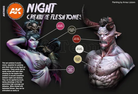 Photo de Ak Interactive Set de Peinture - Night Creatures Flesh Tones