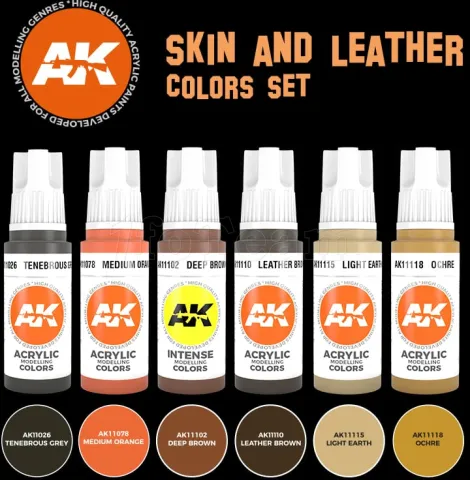 Photo de Ak Interactive Set de Peinture - Skin and Leather Colors Set