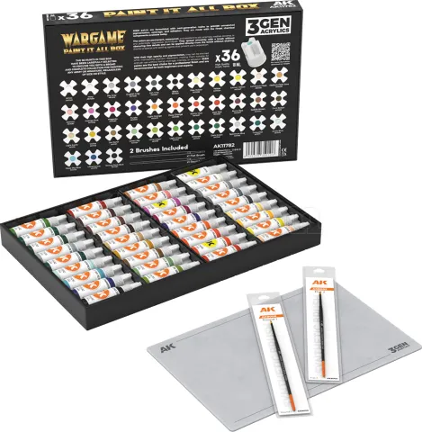 Photo de Ak Interactive Set de Peinture - Wargame Paint It All (36 Ref.)