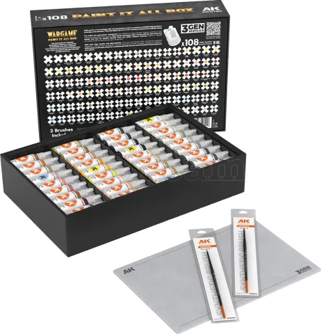 Photo de Ak Interactive Set de Peinture - Wargame Paint It All (72 Ref.)