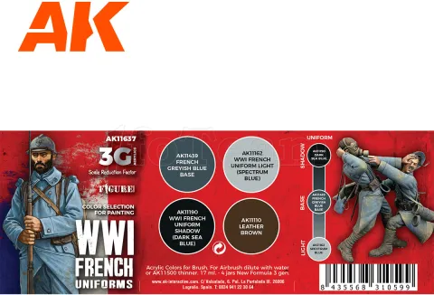 Photo de Ak Interactive Set de Peinture - Ww1 French Uniforms 3G