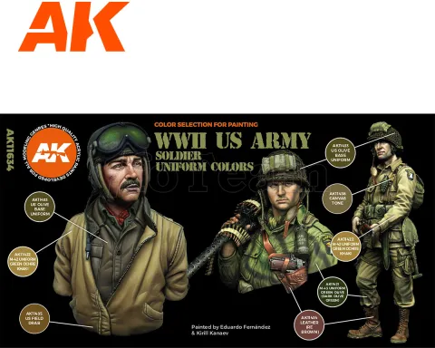 Photo de Ak Interactive Set de Peinture - Ww2 Us Uniforms 3G