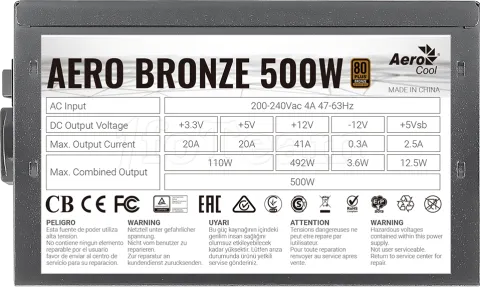 Photo de Alimentation ATX AeroCool Aero Bronze - 500W