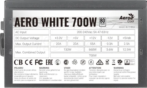 Photo de Alimentation ATX AeroCool Aero White - 700W