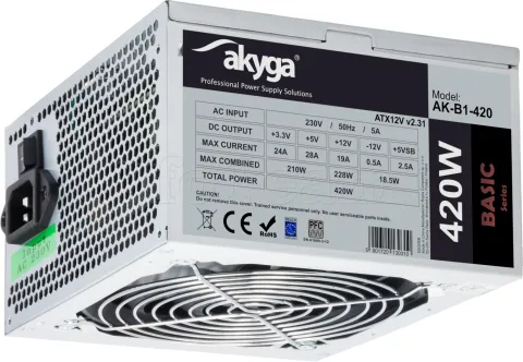 Photo de Alimentation ATX Akyga Basic AK-B1 - 420W (Gris)