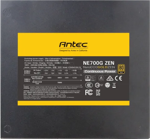 Photo de Alimentation ATX Antec Neo Eco Gold Zen - 700W (Noir)
