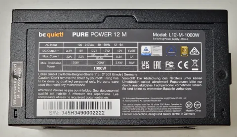 Photo de Alimentation ATX be quiet! Pure Power 12 M - 1000W (Noir) - SN 345H3490002222 - ID 203764