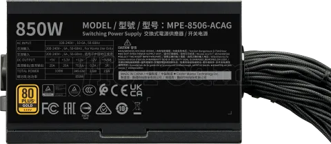Photo de Alimentation ATX Cooler Master MWE Gold - 850W (Noir)