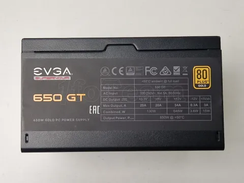 Photo de Alimentation ATX EVGA SuperNova GT - 650W (Noir) - SN 2103570618805604 - ID 201791