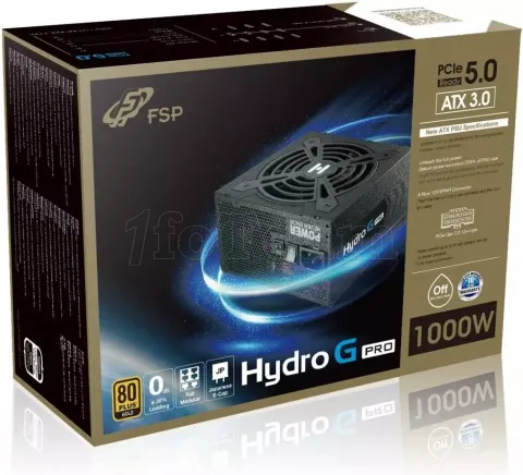 Photo de Alimentation ATX FSP (Fortron) Hydro G Pro ATX 3.0 - 1000W (Noir)