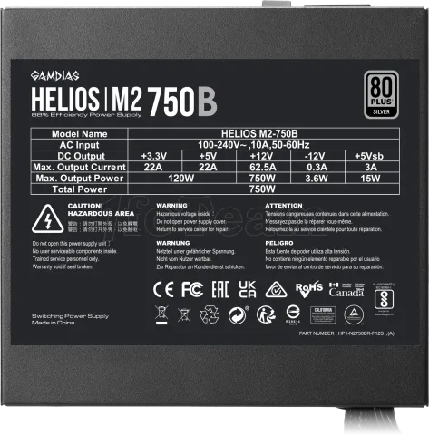 Photo de Alimentation ATX Gamdias Helios M2 - 750W (Noir)