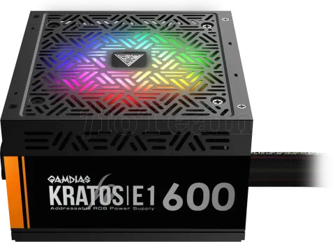 Photo de Alimentation ATX Gamdias Kratos E1-600 RGB - 600W (Noir)