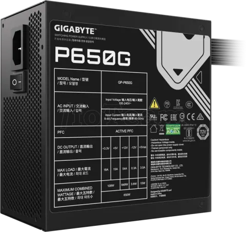 Photo de Alimentation ATX Gigabyte P650G - 650W (Noir)