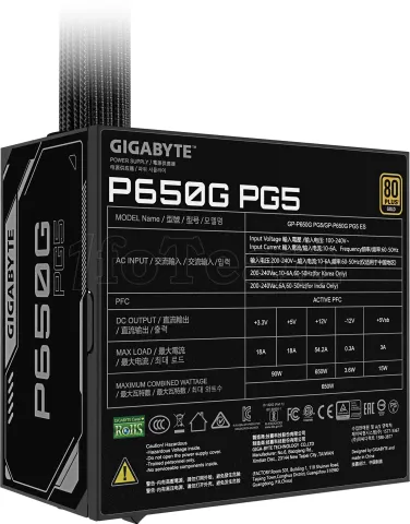 Photo de Alimentation ATX Gigabyte P650G PG5 - 650W (Noir)