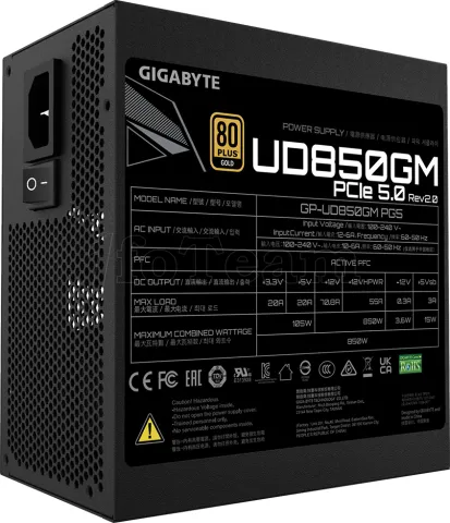 Photo de Alimentation ATX Gigabyte Ultra Durable GM PG5 V2 - 850W (Noir)