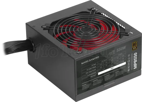 Photo de Alimentation ATX Mars Gaming MPB - 550W (Noir/Rouge)