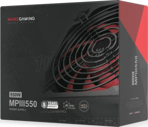 Photo de Alimentation ATX Mars Gaming MPIII - 550W (Noir/Rouge)